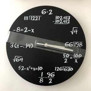 Bits and pieces math quiz wall clock. New in box
